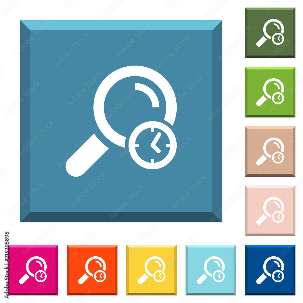 Poster query time white icons on edged square buttons