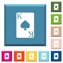 King of spades card white icons on edged square buttons