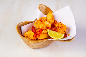 Crispy squid with chili