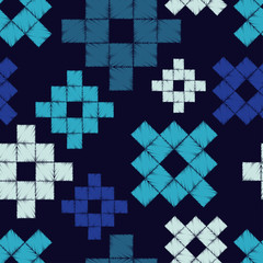 Seamless abstract geometric pattern. The pattern of pixels. Mosaic texture. Brushwork. Hand hatching. Scribble texture. Textile rapport.