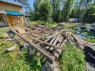 ruined house in the village