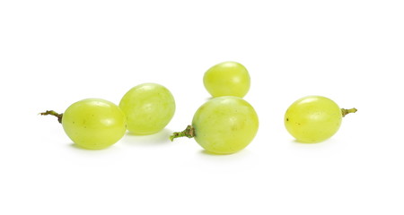 White grapes isolated on white background