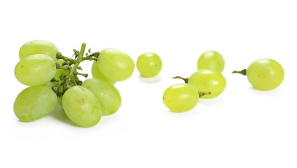 White grapes isolated on white background