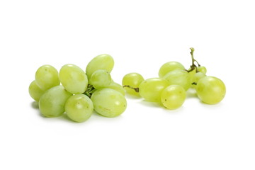 White grapes isolated on white background