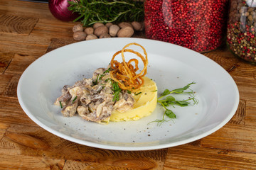 Tasty beef stroganoff