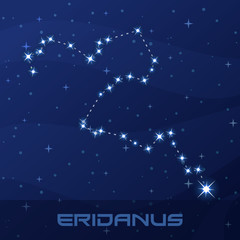 Constellation Eridanus, River, night star sky