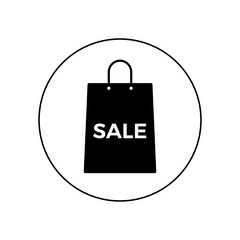 Shopping bag  sale icon, logo