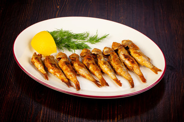 Surmullet fish with lemon