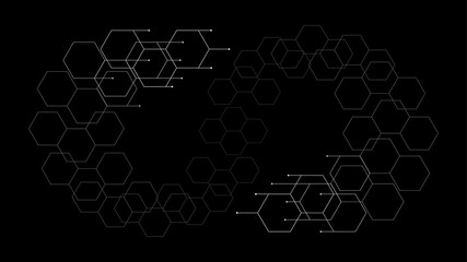 flat minimalism hexagon tech pattern background