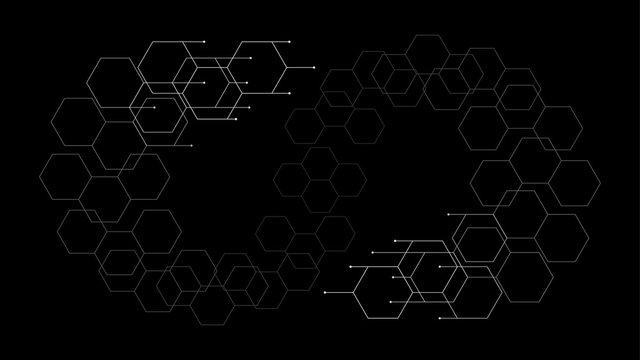 Flat Minimalism Hexagon Tech Pattern Background