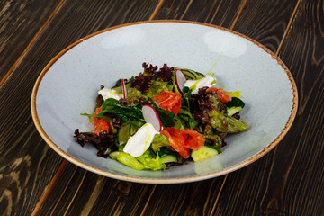 Salad with salmon