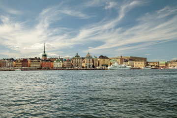 Fototapeta na wymiar Stockholm, Sweden - view at The Old Town (Gamla Stan) and Royal Palace