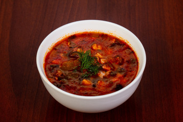 Traditional Solyanka soup