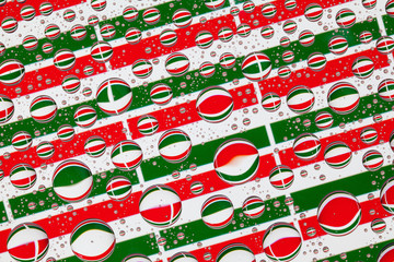 Rain drops full of Hungary flags