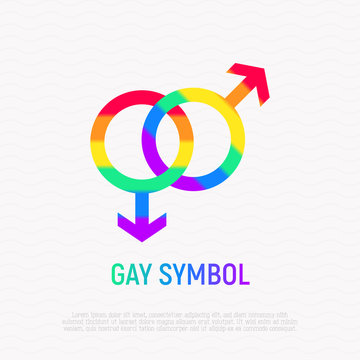Gay symbol in rainbow color. Modern vector illustration.