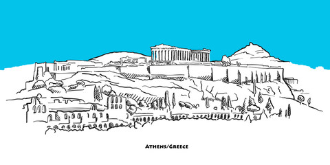Athens acropolis landmark banner