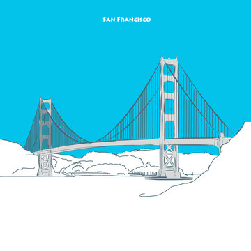 Two-toned landmark of Golden Gate Bridge