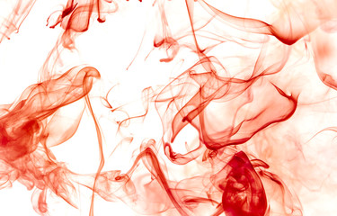 Red smoke on white background