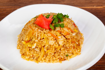 Stir fry rice with vegetables