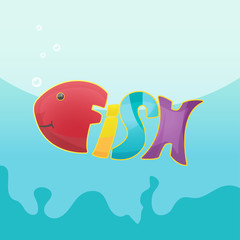 Fish Cartoon Logo Symbol Font Vector