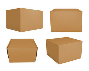 Set of brown boxes