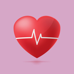 Red Heart Beat Graph Hospital vector