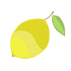 Lemon. Isolated object on a white background. Cartoon icon.