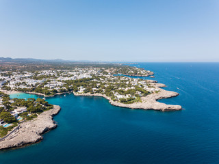 Naklejka premium Aerial: Cala D'Or resort town in Mallorca, Spain