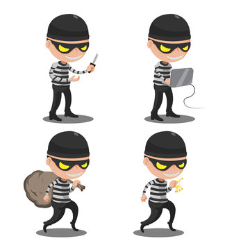 Thief Mask  Steal Cartoon Character Vector