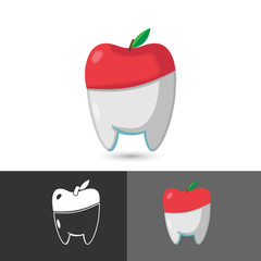 Dentist Dental Apple Symbol Icon Logo Vector