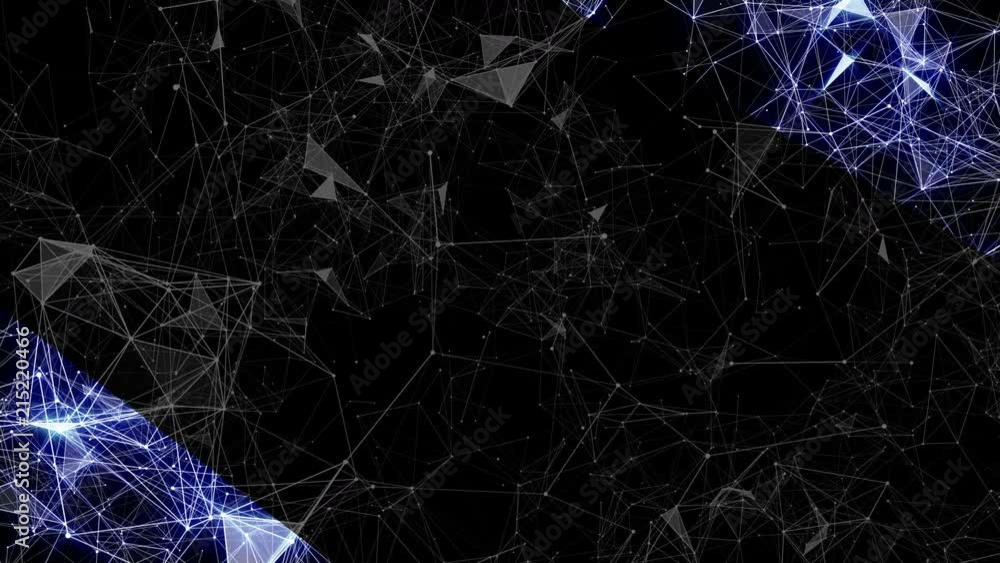 Poster blue corners of the structure with a bright transition. interaction of structures. network operation