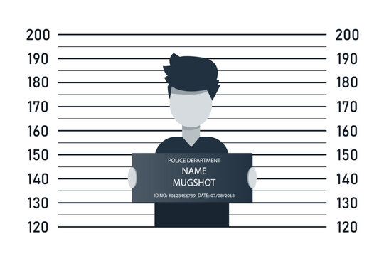 Police lineup, mugshot template with a table. Design silhouette of anonymous. Abstract concept graphic element. Creative vector illustration EPS10