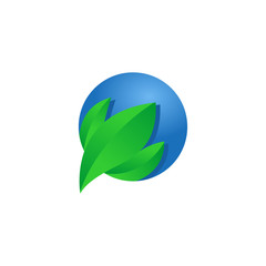 Logo of green leaf ecology nature element. Design shape leaf logo and abstract organic leaf logo. Leaf logo eco graphic creative template.