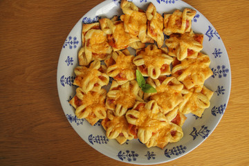 pastry with cheese and tomato