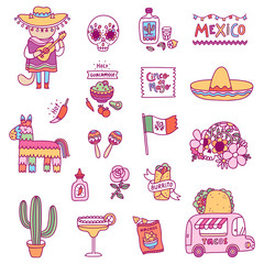 Mexican illustrations set