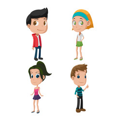 Obraz na płótnie Canvas Kids Cute Cartoon Character Set Vector