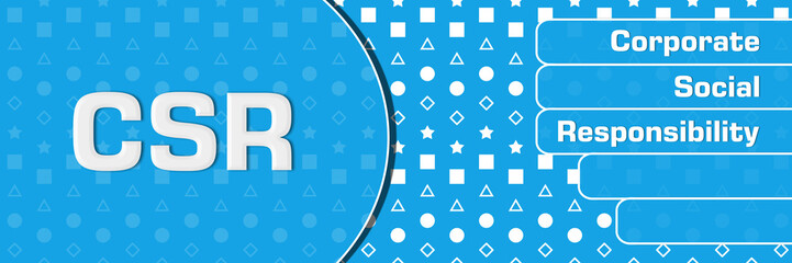 CSR - Corporate Social Responsibility Blue Basic Shapes Text Horizontal 