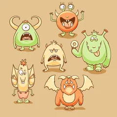 Fotobehang Monsters cartoon set © kali1348
