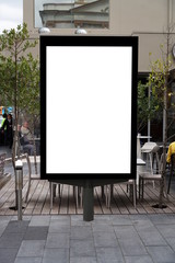 Blank advertising mock up white billboard