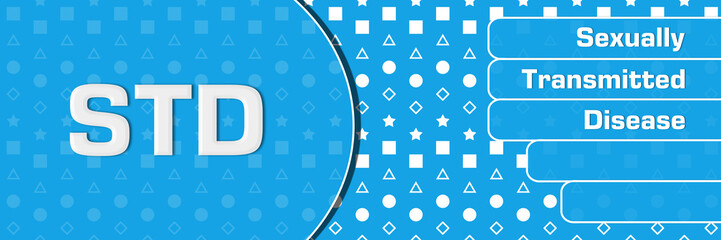 STD - Sexually Transmitted Disease Blue Basic Shapes Text Horizontal 