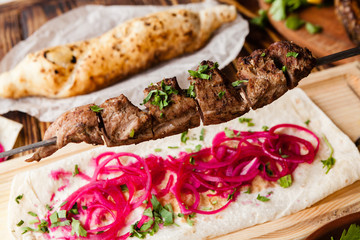 variety of Georgian dishes and snacks