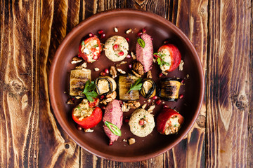 variety of Georgian dishes and snacks