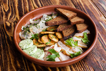 variety of Georgian dishes and snacks