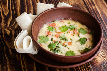 variety of Georgian dishes and snacks