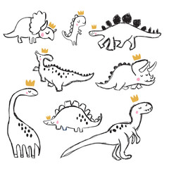 Hand drawing dinosaur illustration vector. © tanya