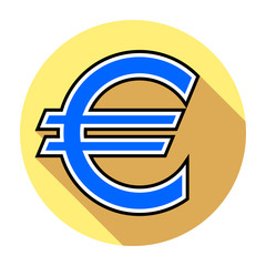 Euro icon flat design vector illustration