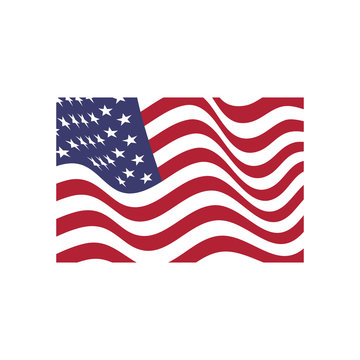 United States of America national flag in the wind. Vector illustration.