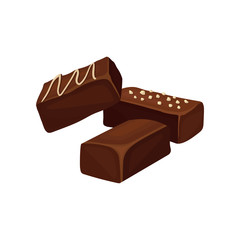 Chocolate candies, delicious dessert vector Illustration on a white background
