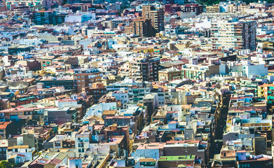 City of Alicante, Spain. View of houses and buildings from the top.