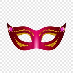 Face mask icon. Realistic illustration of face mask vector icon for on transparent background